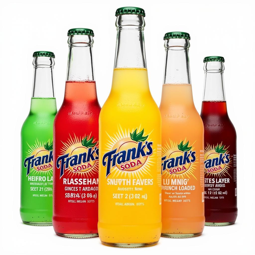 A collection of vibrant and colorful Frank's Sodas.