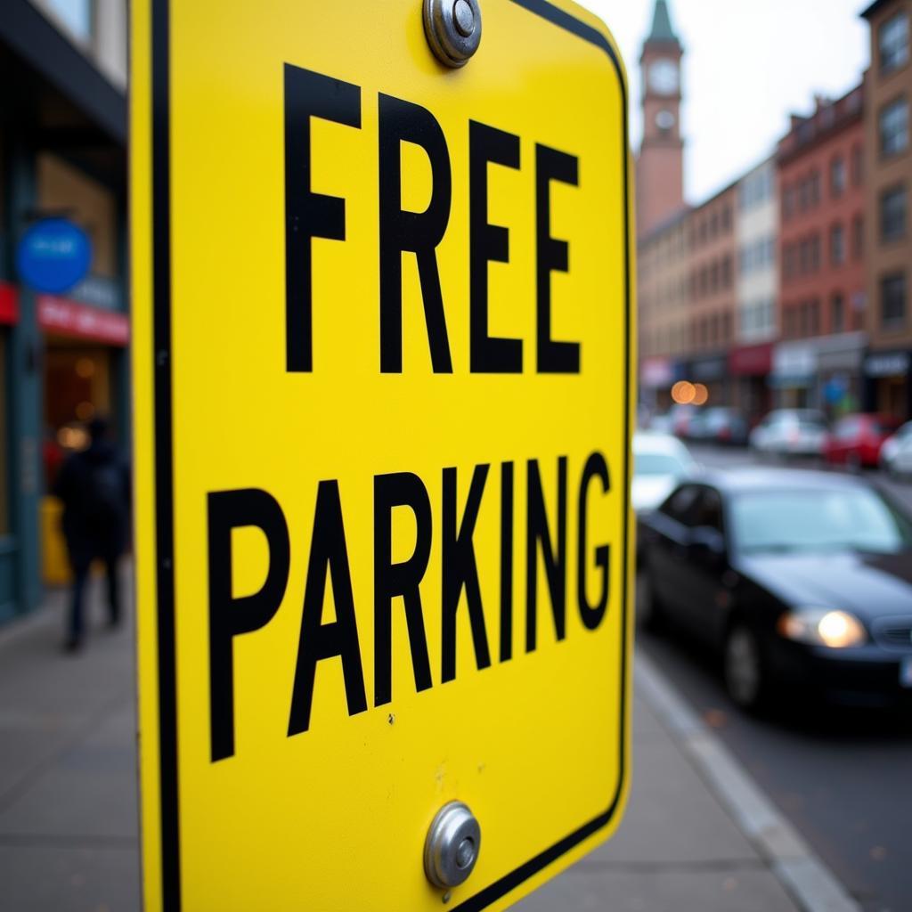 Sign indicating free parking