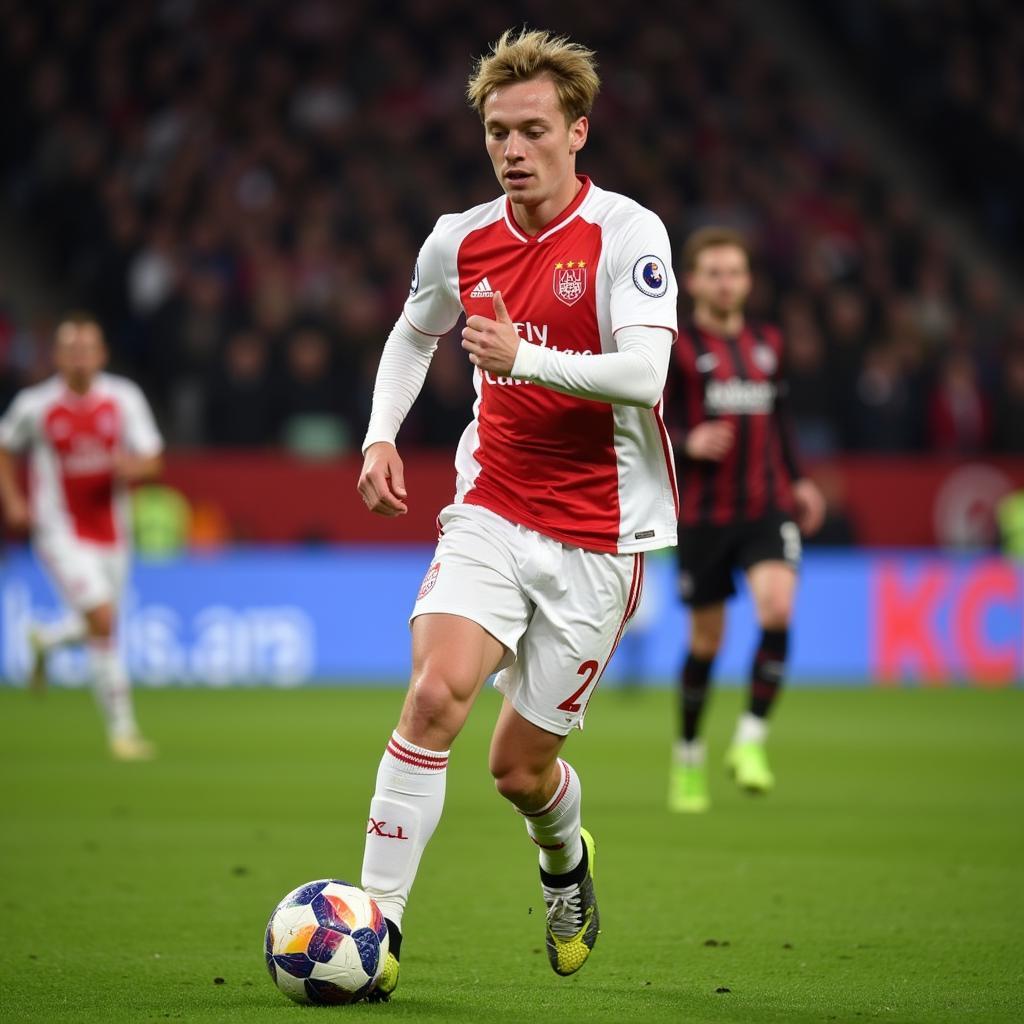 Frenkie de Jong playing for Ajax in 2017, the foundation for his international call-up