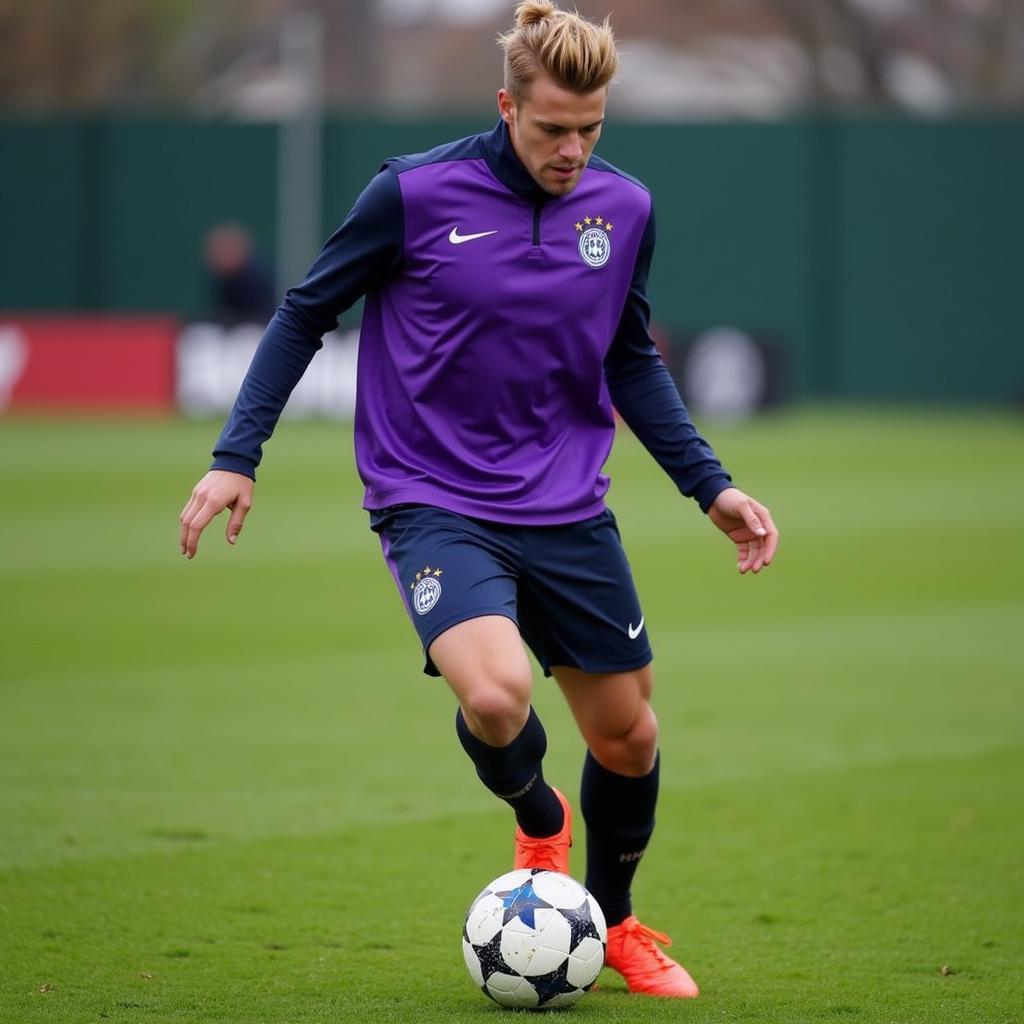 Frenkie de Jong demonstrating his trademark ball control during a practice session