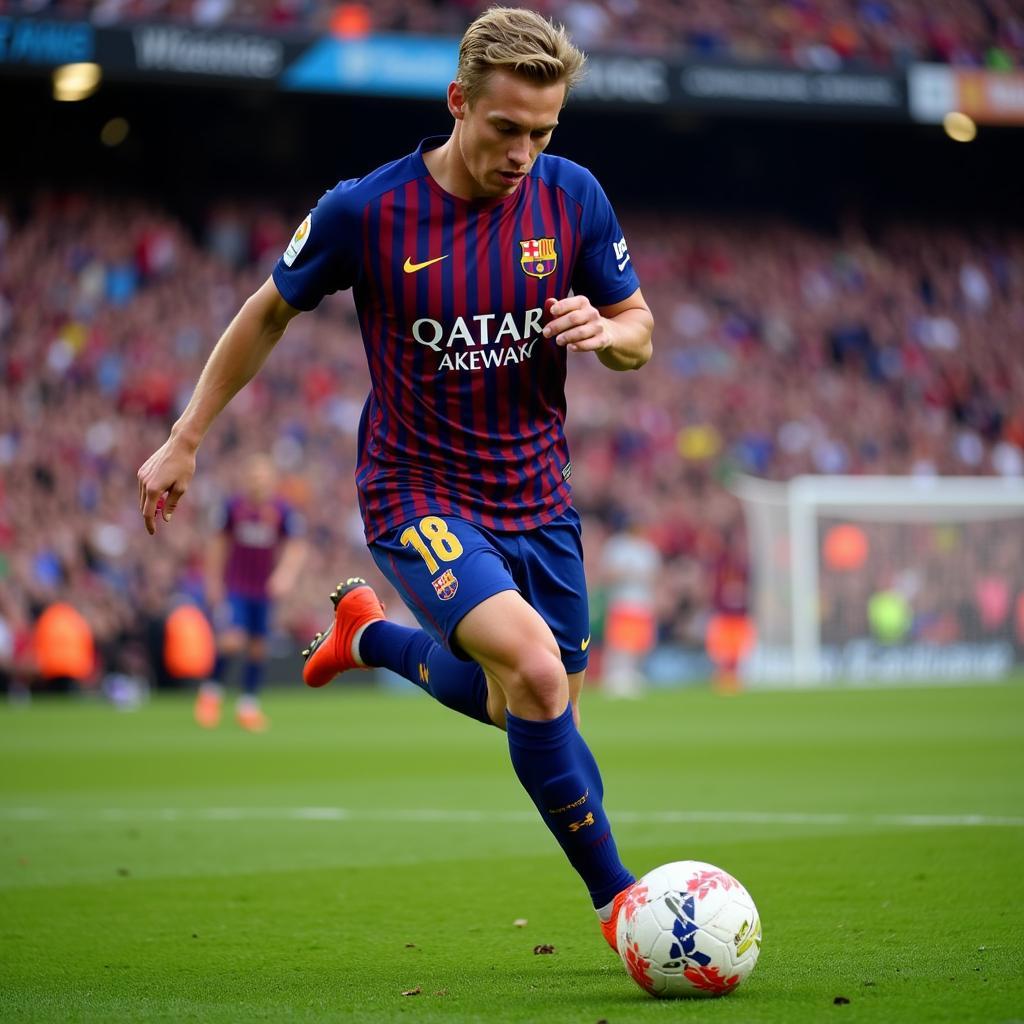 Frenkie de Jong demonstrating exceptional ball control during a match