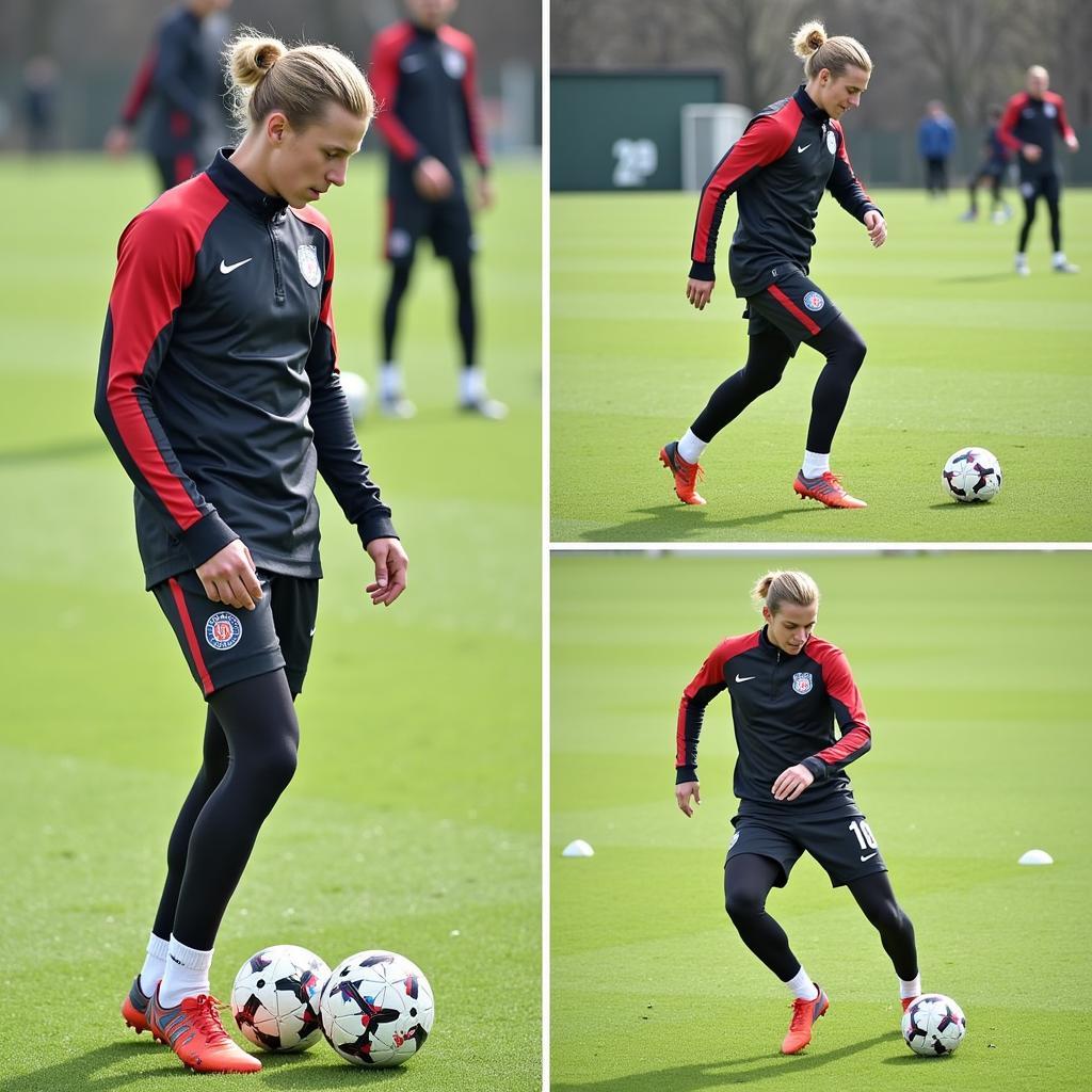 Frenkie de Jong practicing ball control drills