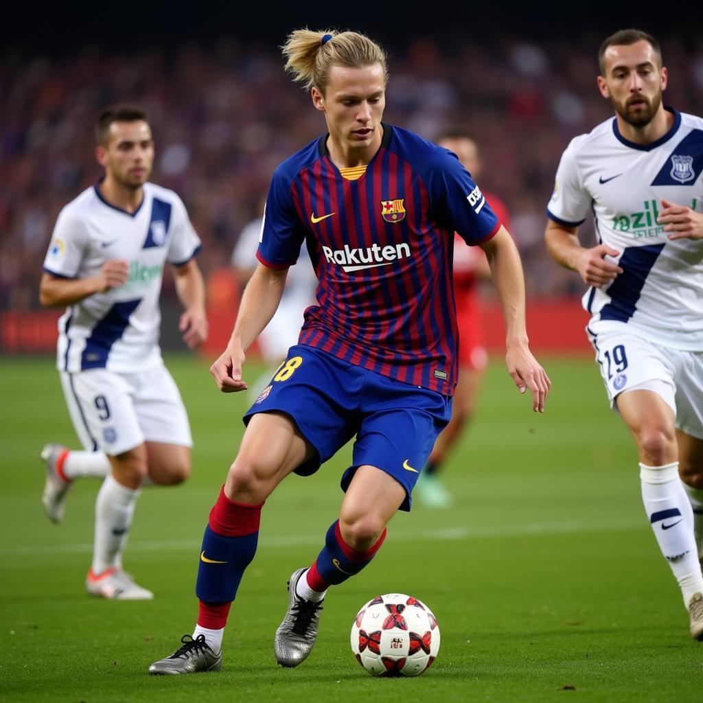 Frenkie de Jong controlling the midfield for Barcelona