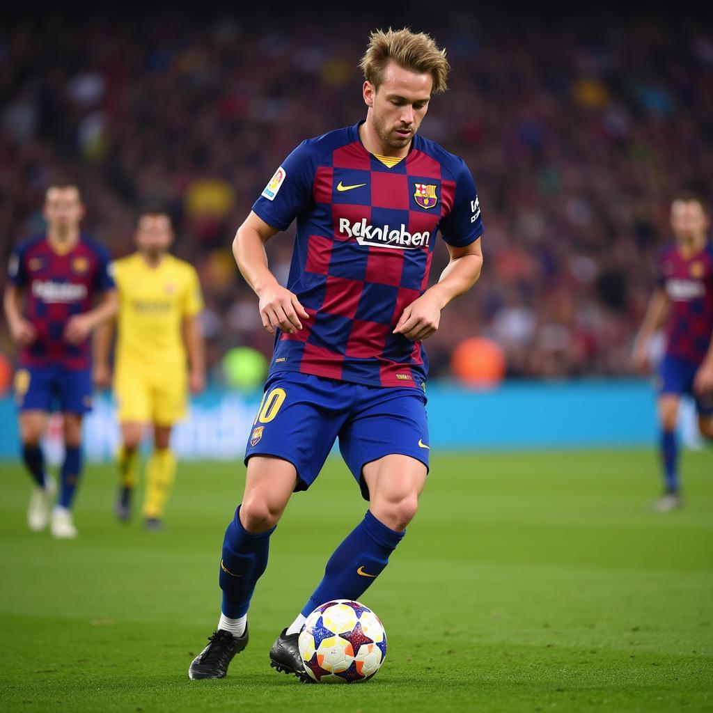 Frenkie de Jong controlling the midfield for Barcelona