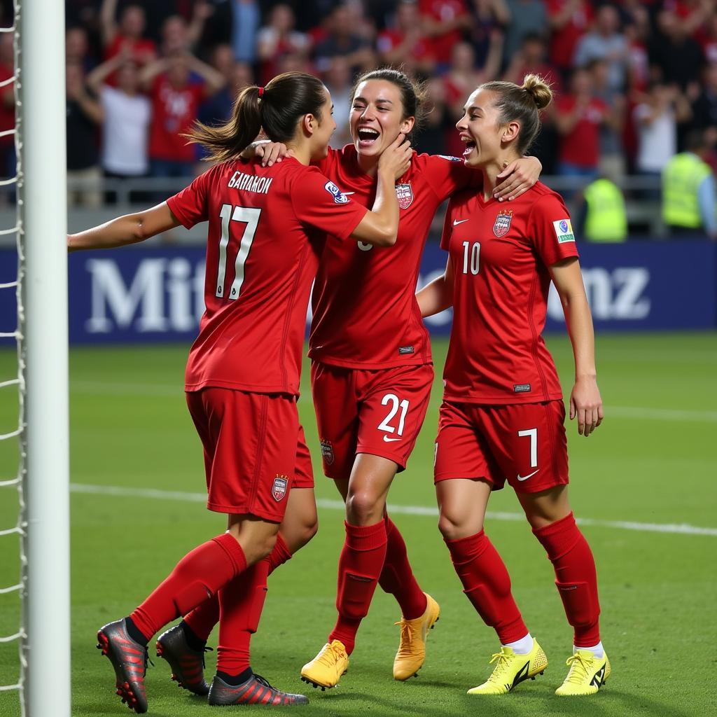 Frenkie de Jong celebrating a goal with teammates