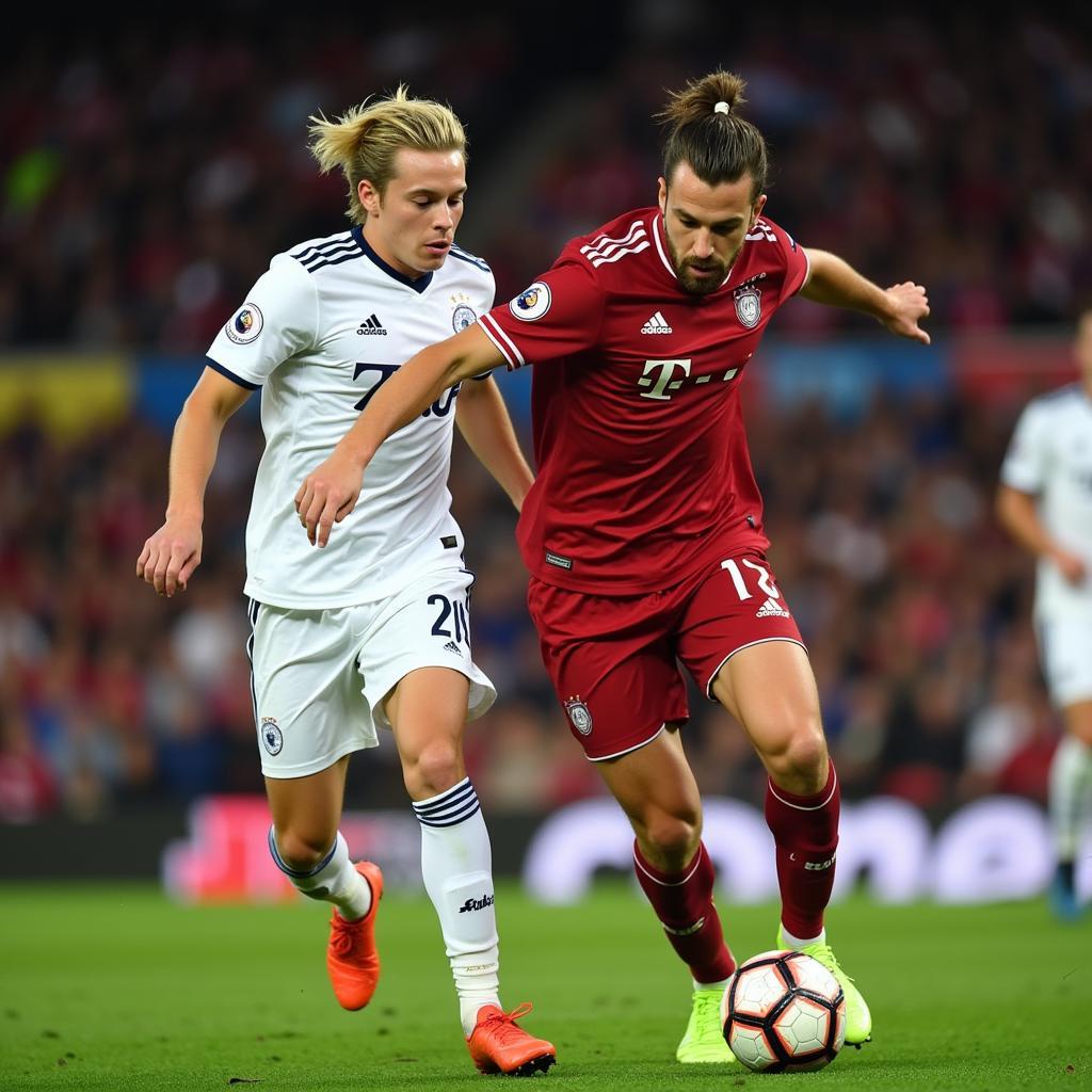 Frenkie de Jong controlling the midfield with precise footwork and agility.