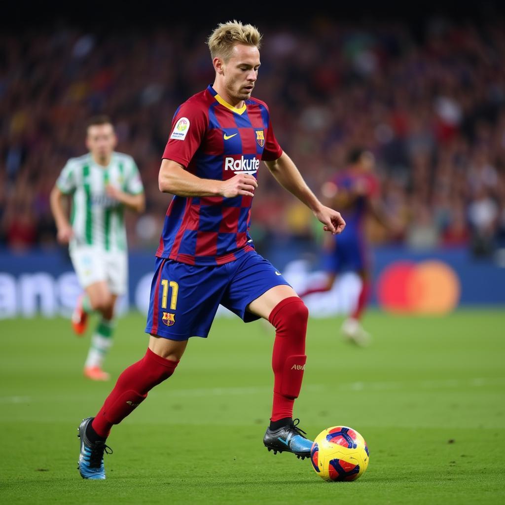 Frenkie de Jong controlling the ball during a match