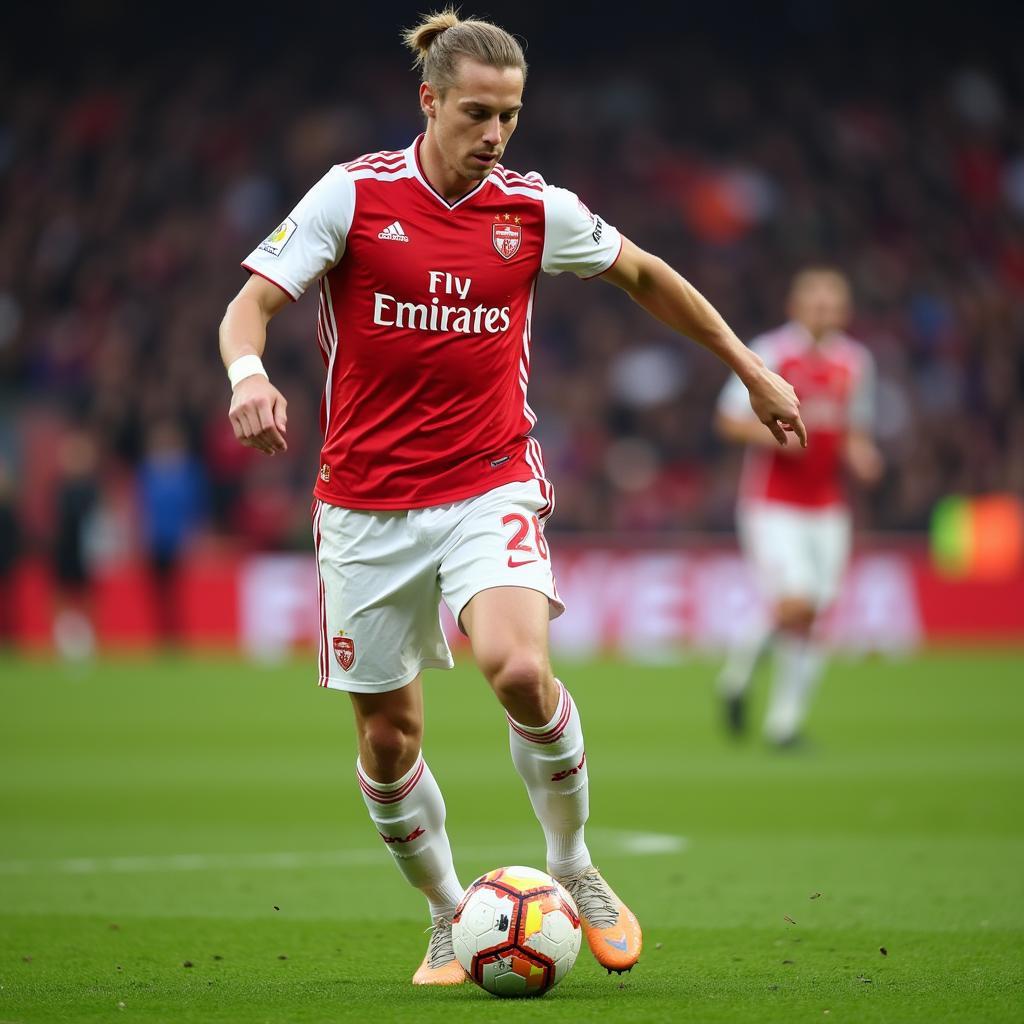 Frenkie de Jong skillfully controls the ball during a match.