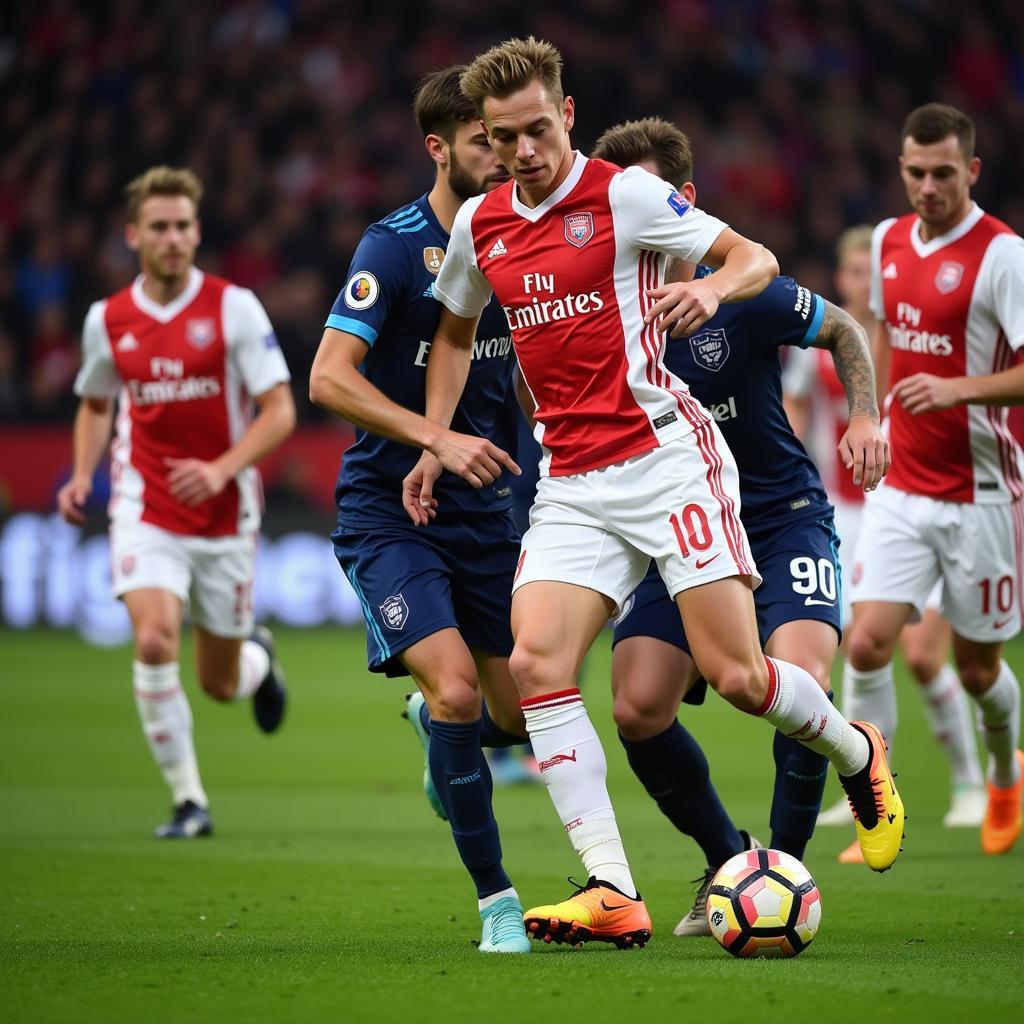 Frenkie de Jong controlling the ball under pressure