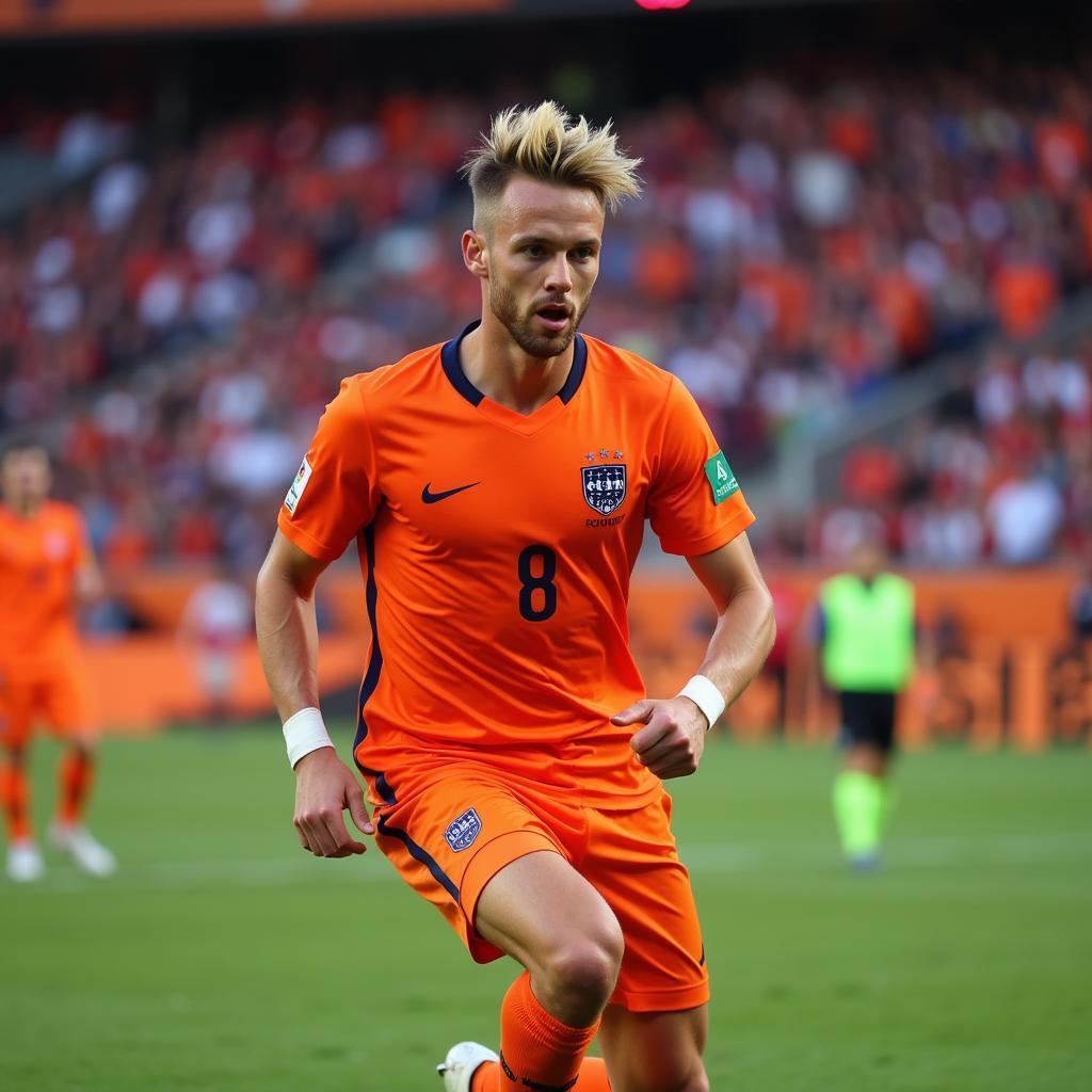 Frenkie de Jong in action for the Netherlands during La Rosa 2021