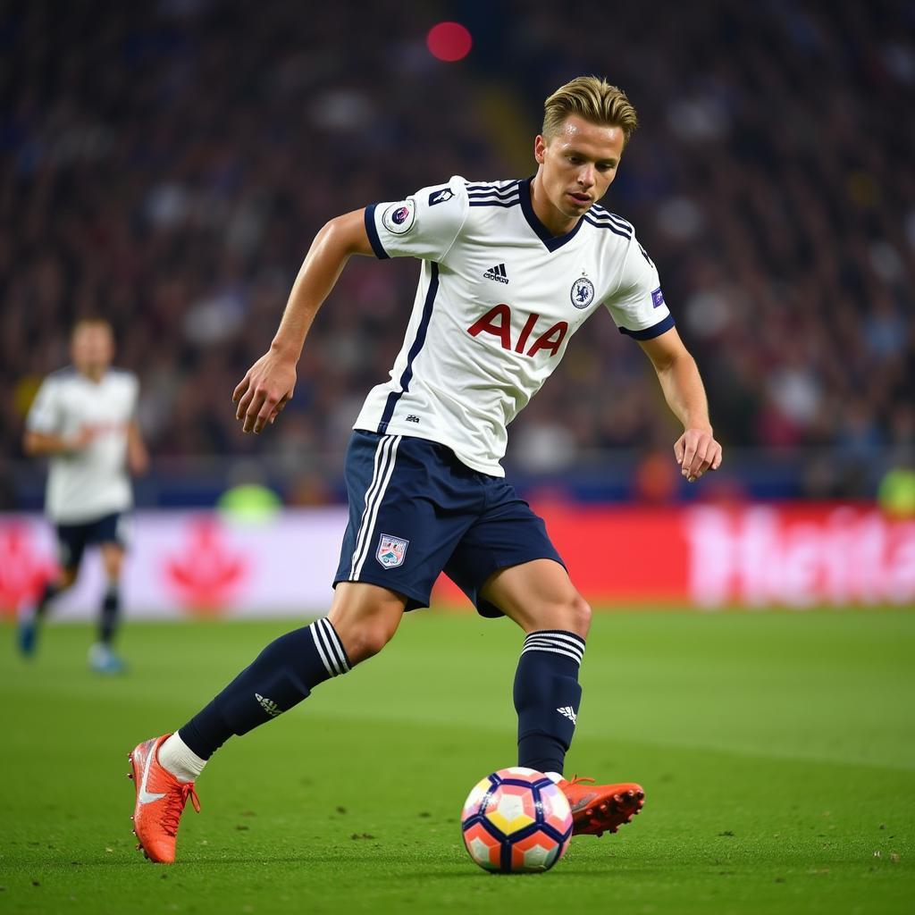 Frenkie de Jong executing a precise pass during a game