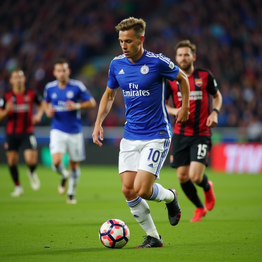 Frenkie de Jong making a precise pass