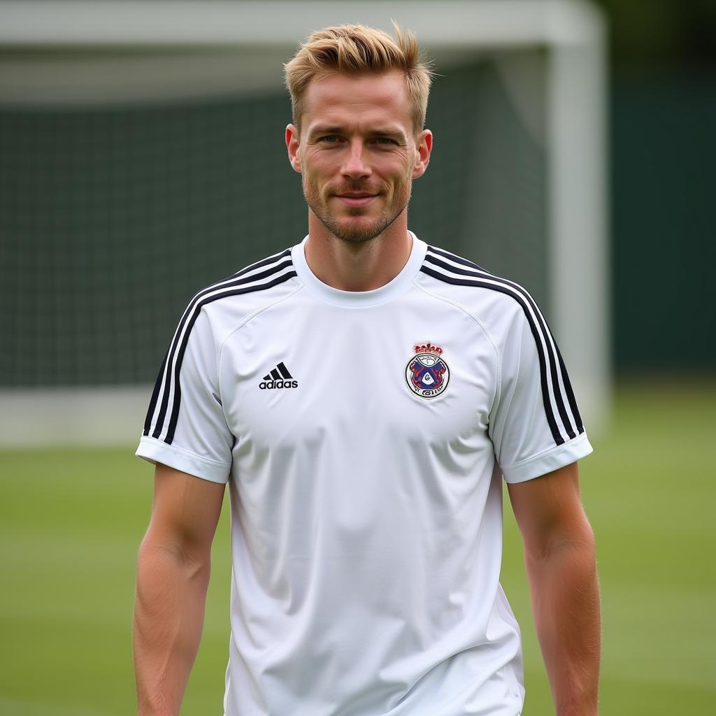 Frenkie de Jong wearing a classic Massey shirt