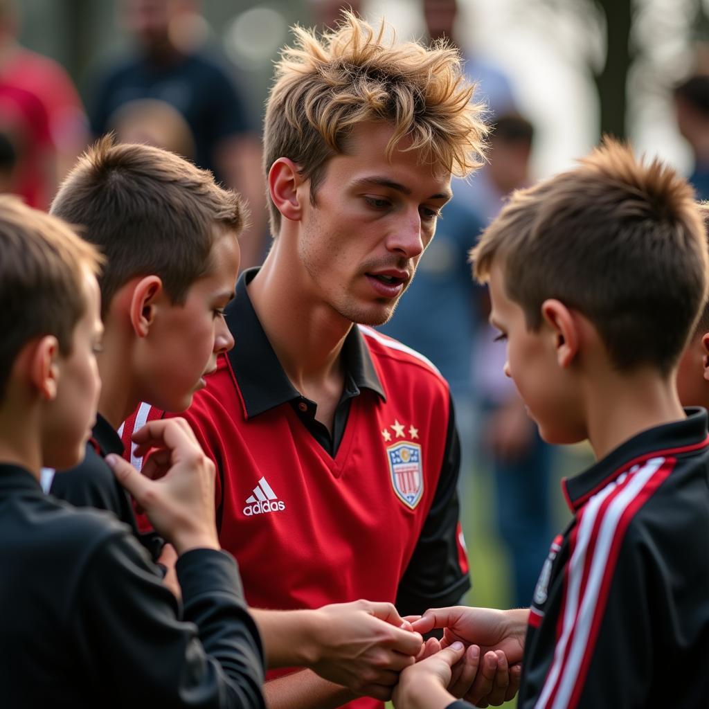 Frenkie de Jong meeting young fans