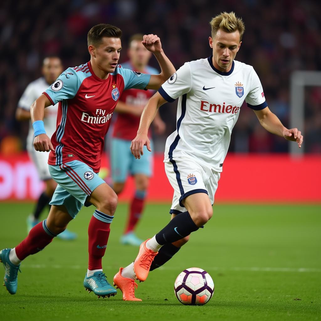 Frenkie de Jong executing a precise pass