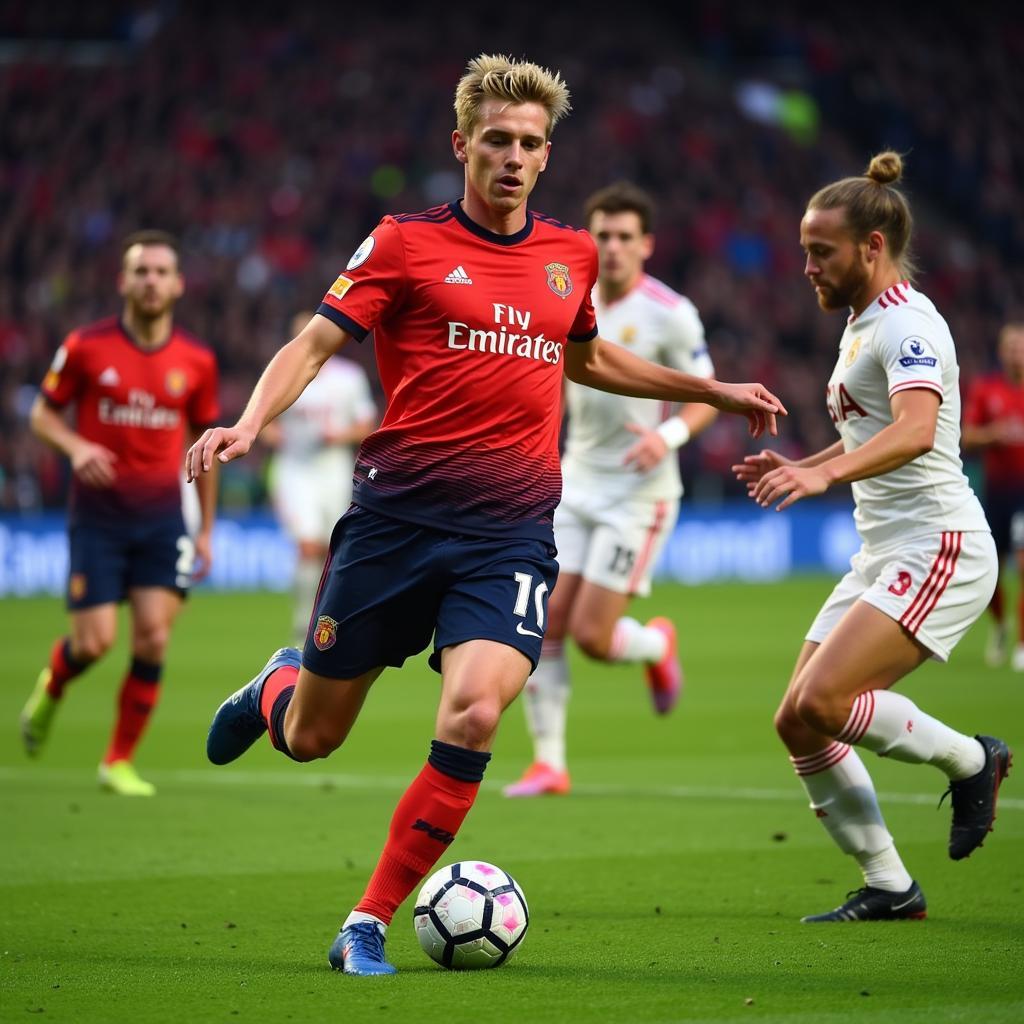 Frenkie de Jong executing a precise pass during a match