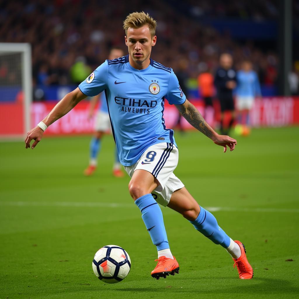 Frenkie de Jong executing a precise pass