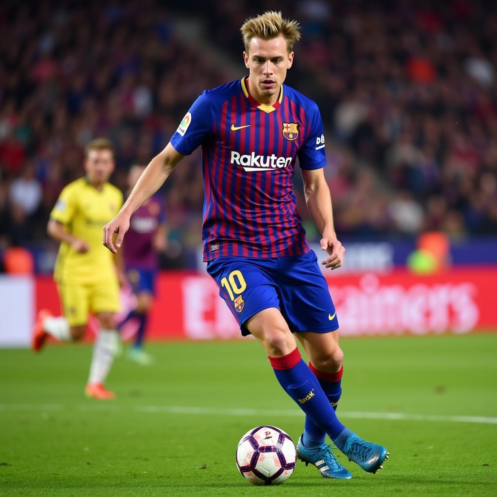 Frenkie de Jong passing the ball during a match