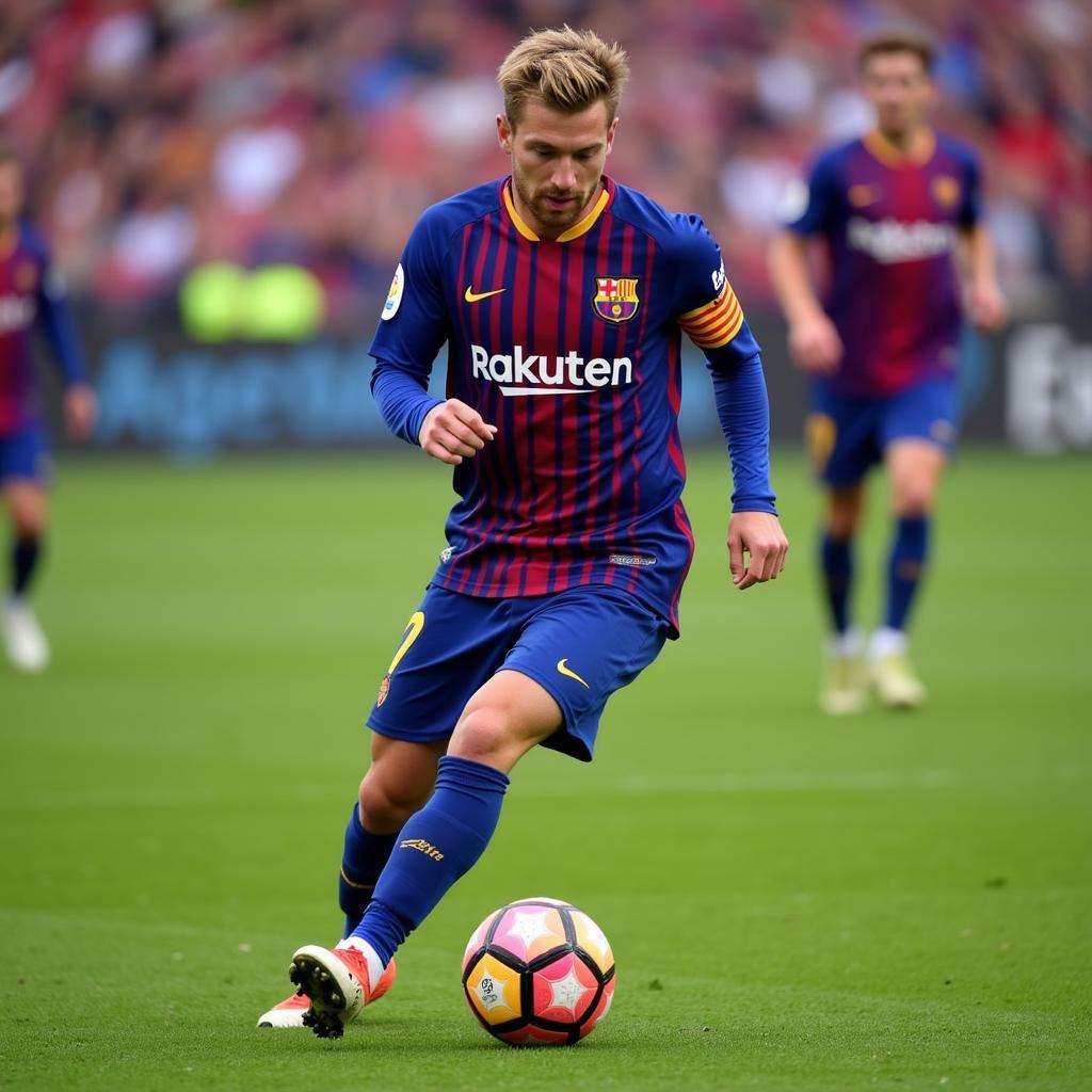 Frenkie de Jong participating in a mash ball drill