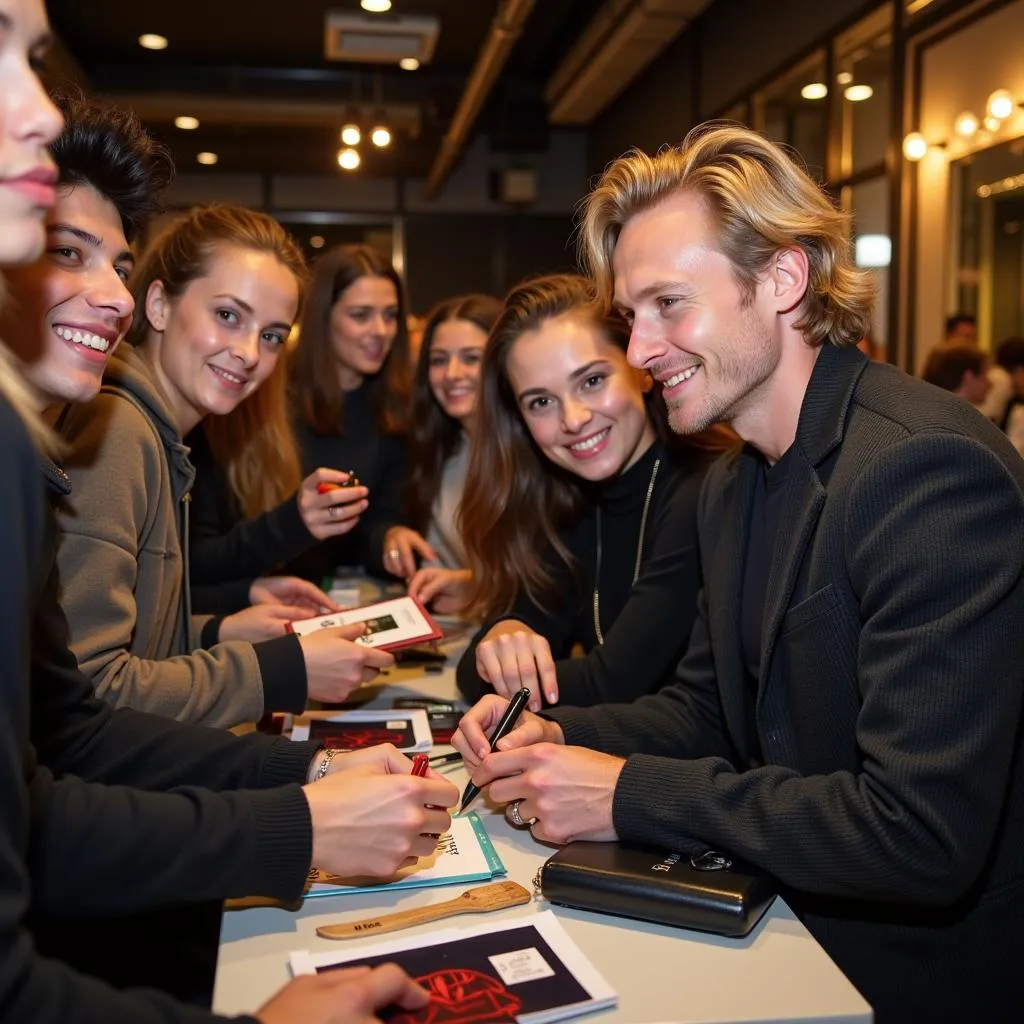 Frenkie de Jong signing autographs for fans