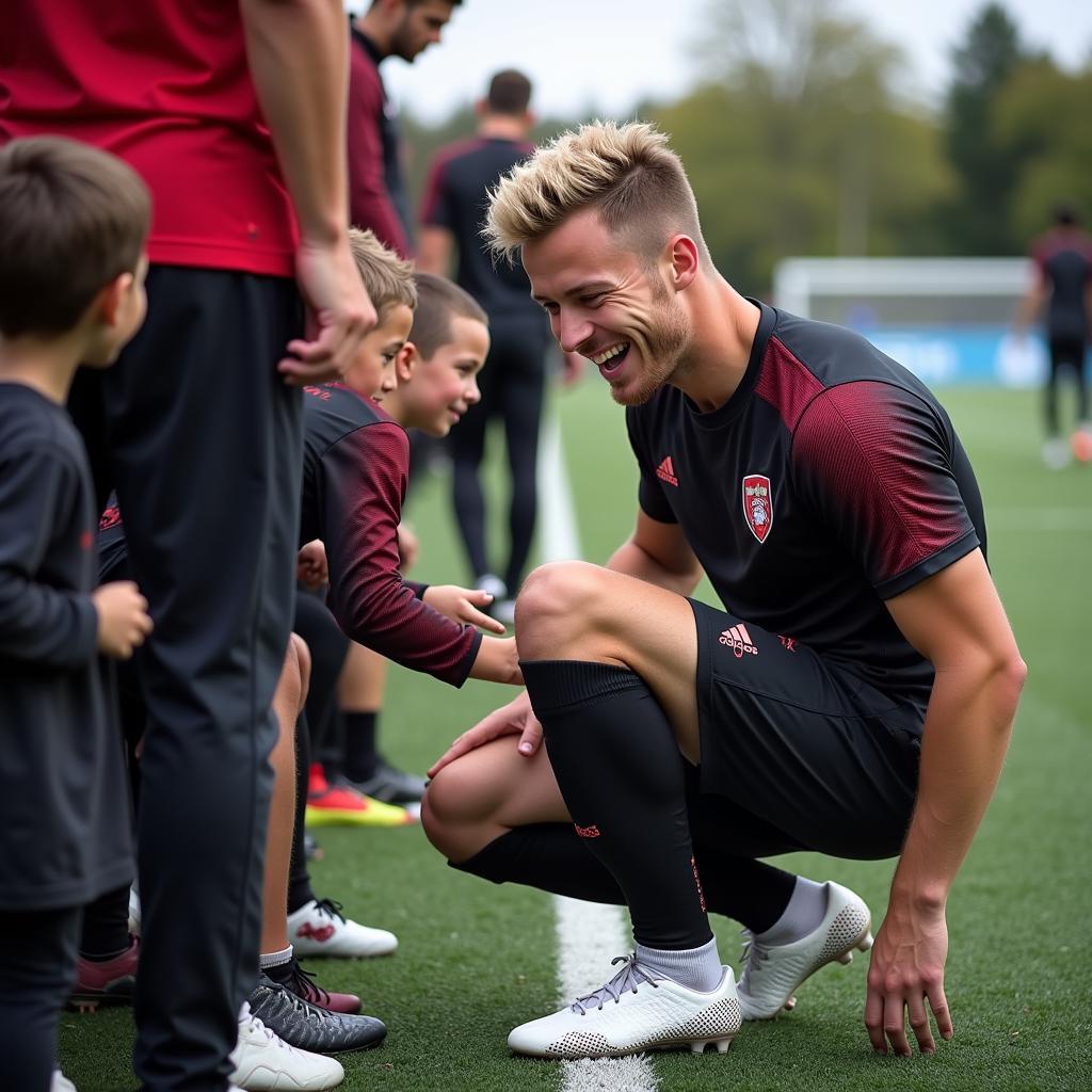 Frenkie de Jong Meeting Fans with White Edge Booster Boots