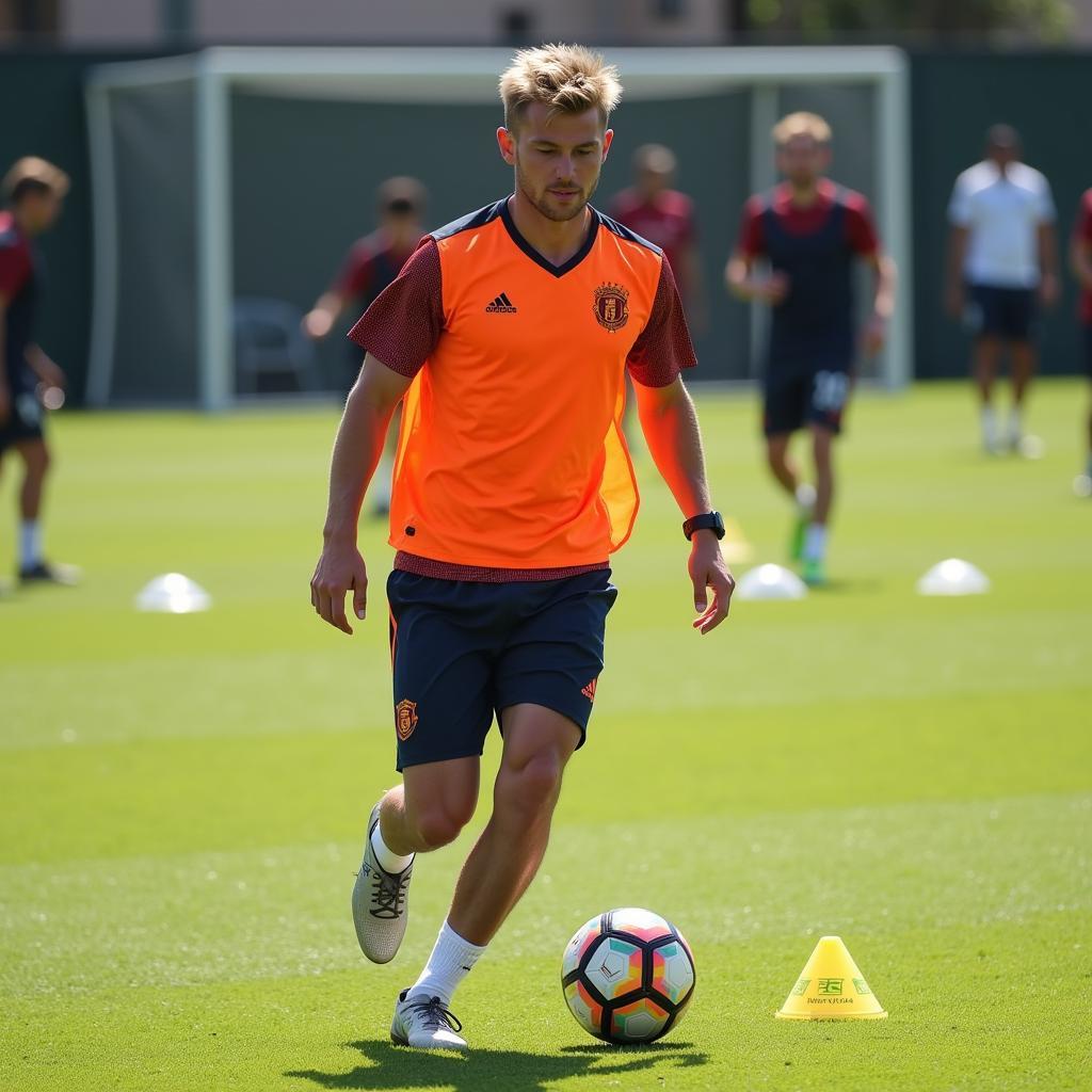 Frenkie de Jong training at campo las palmas