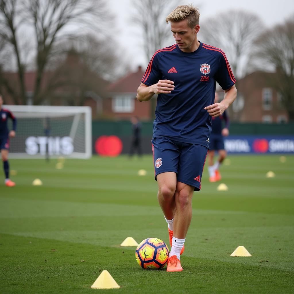 Frenkie de Jong demonstrating essential football drills