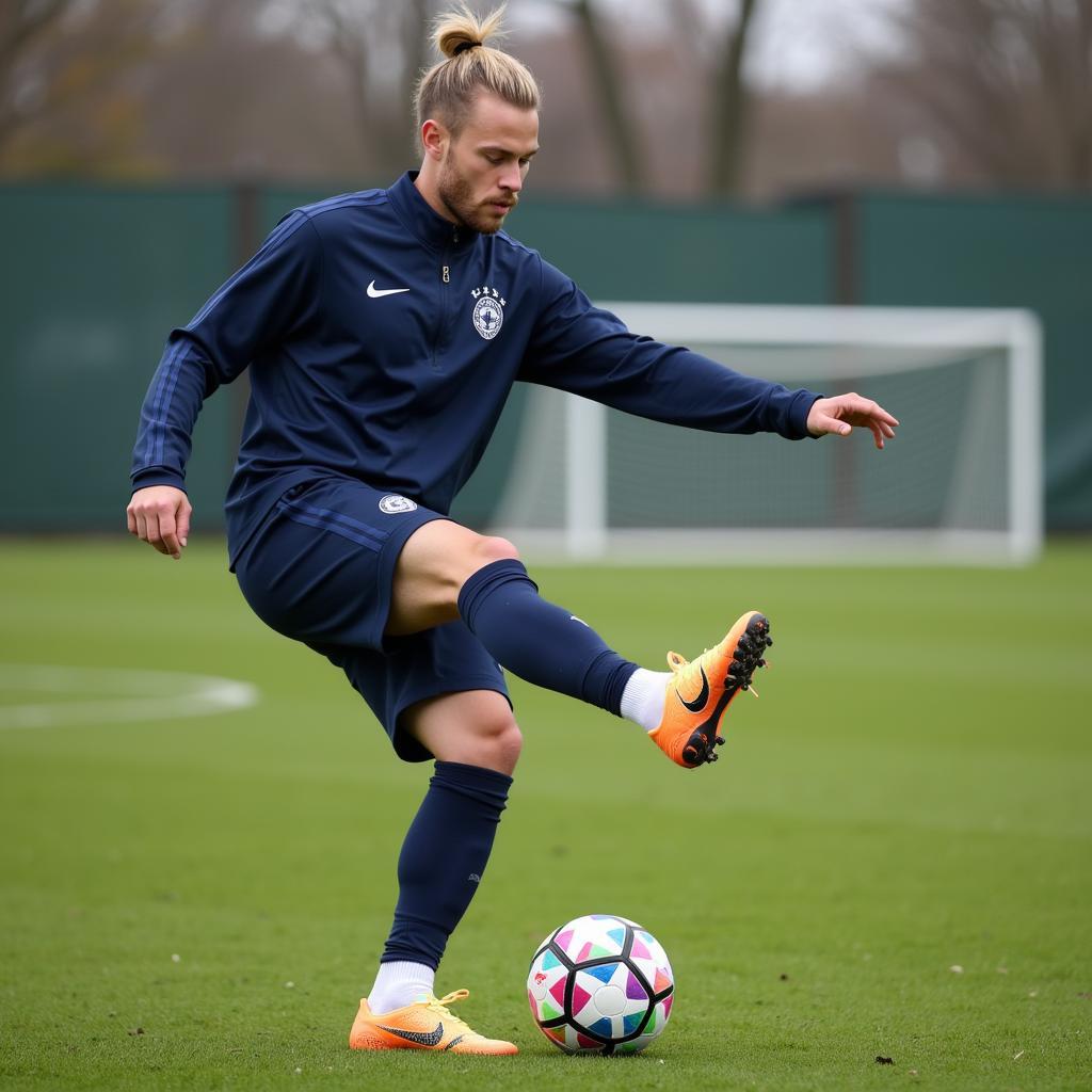 Frenkie de Jong training with a football