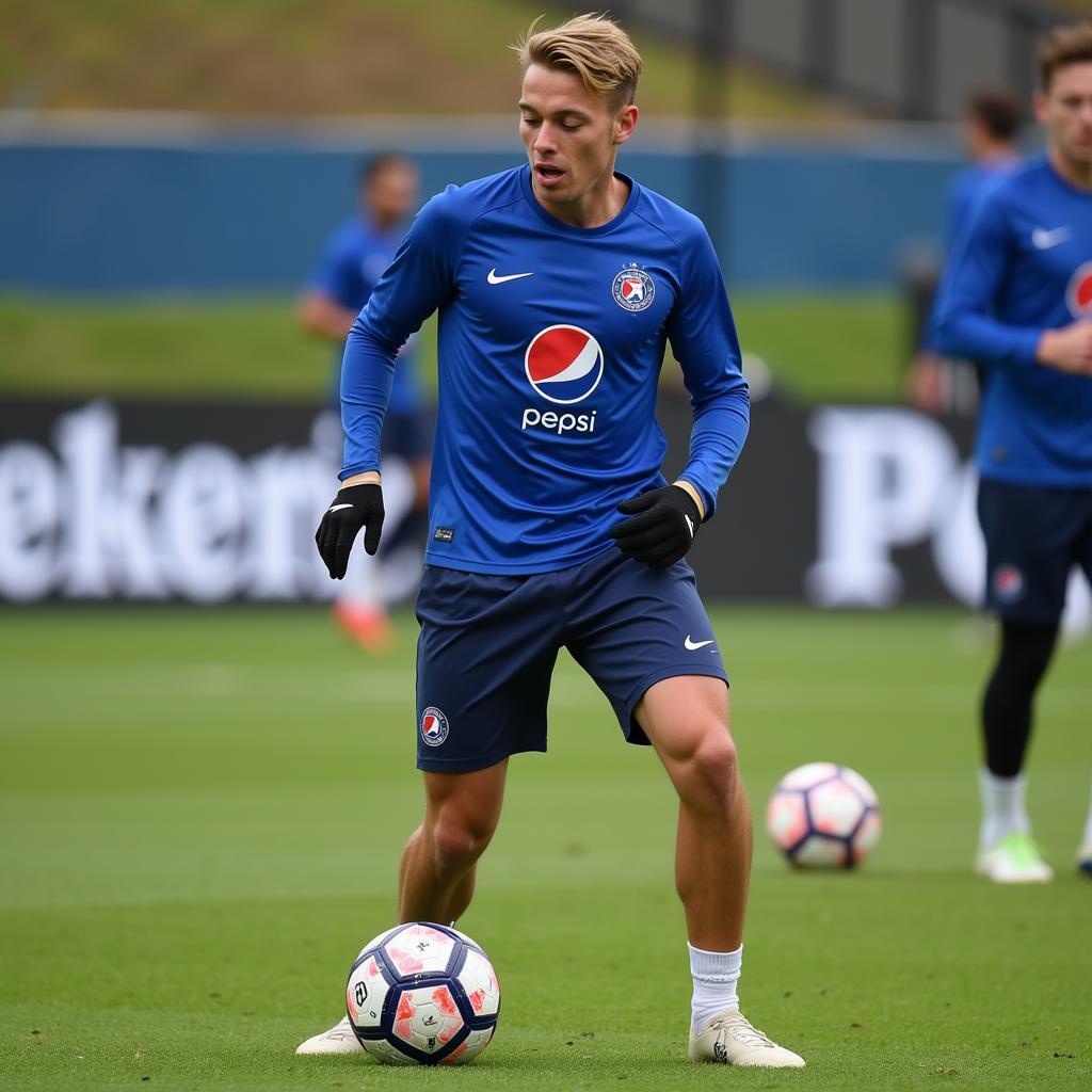 Frenkie de Jong Training with Branded Equipment