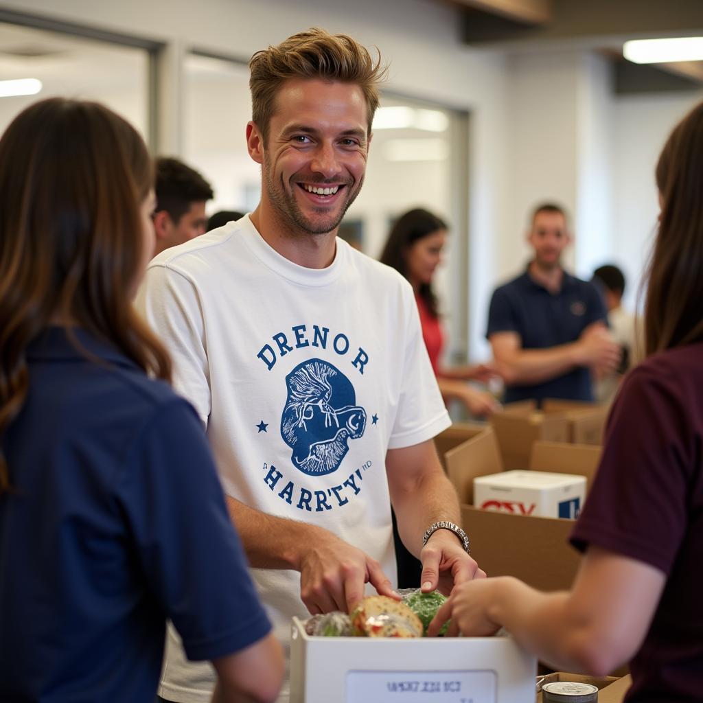 Frenkie de Jong volunteering for a charity event