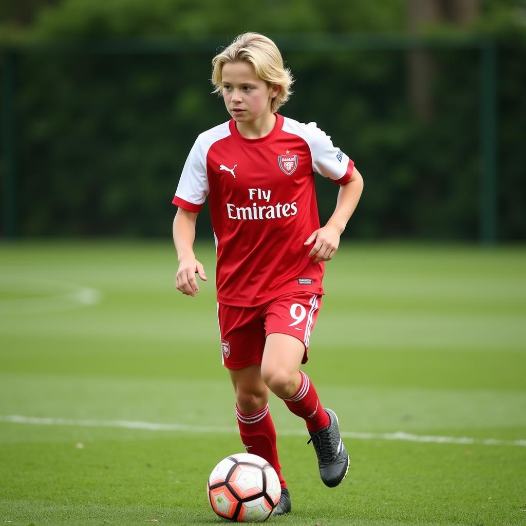 Young Frenkie de Jong playing football