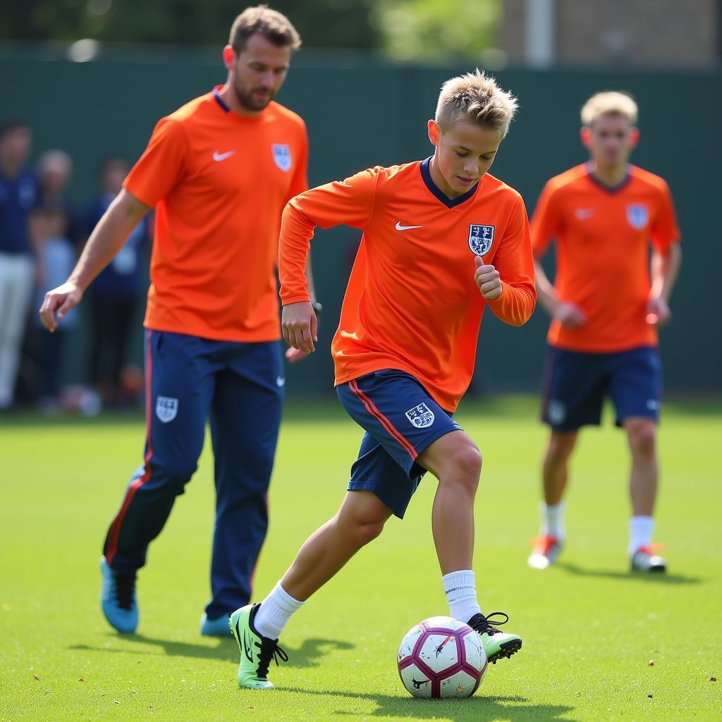 Frenkie de Jong Training with Ernie Shapiro as a Youth Player