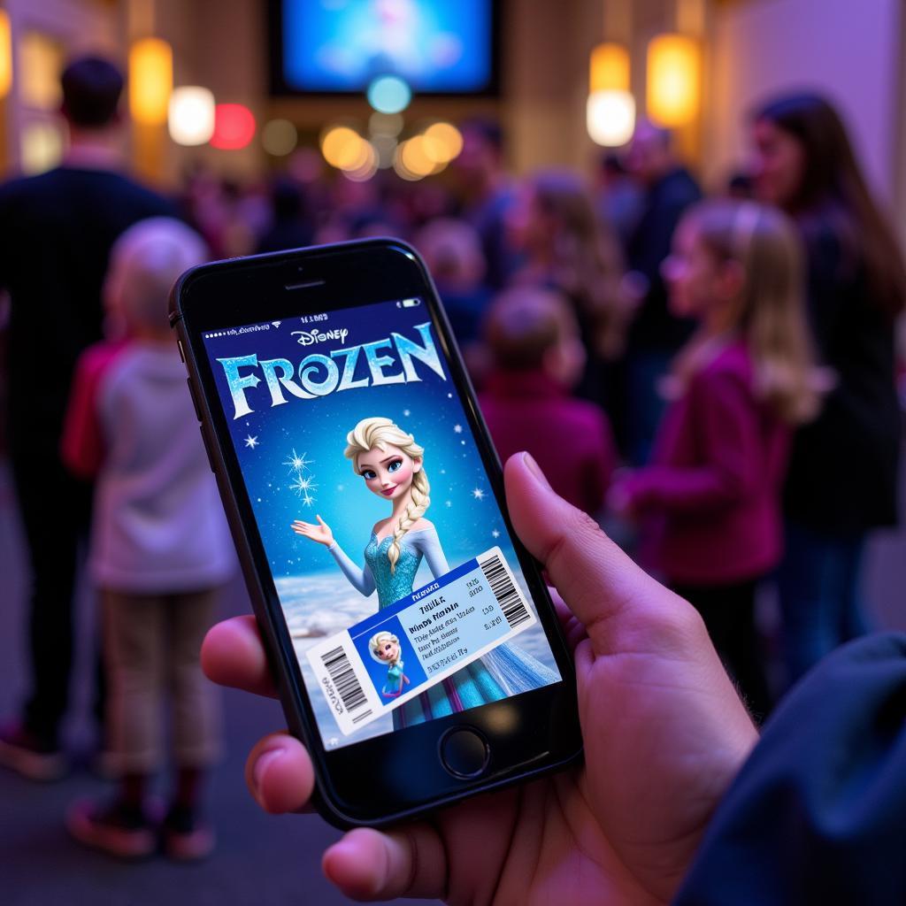 Viewing Frozen Indianapolis tickets on a mobile phone