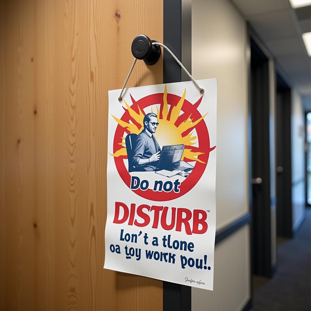 Humorous Do Not Disturb Sign on Office Door