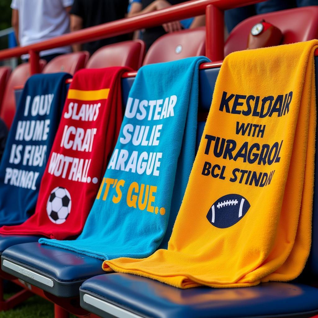 Funny football towels used by players