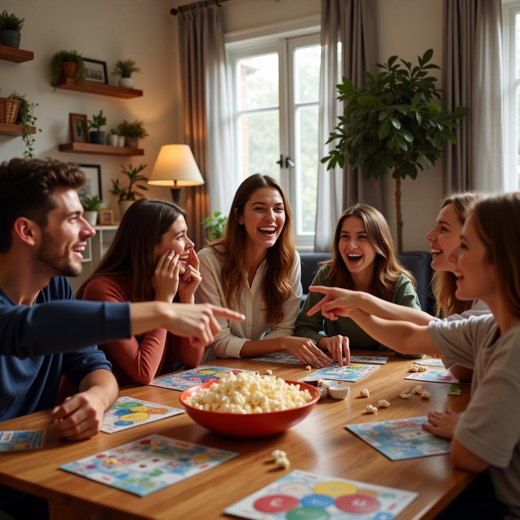 Family playing mom trivia