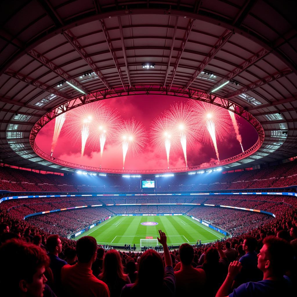 Champions League Final Game Over Fireworks Display