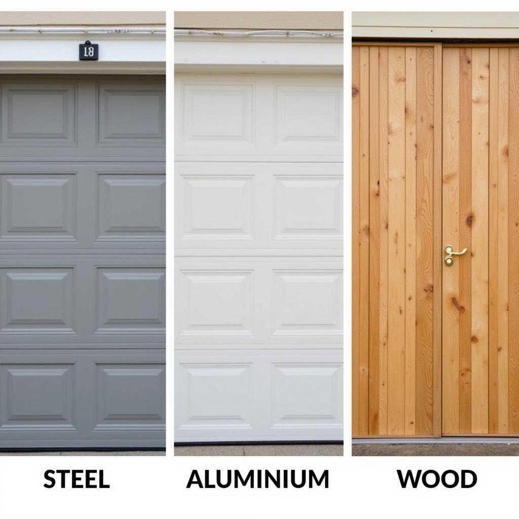 Comparing materials for garage doors - steel, aluminum, wood.