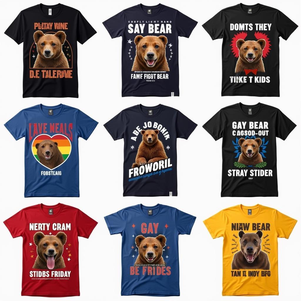 Colorful gay bear tee shirt designs