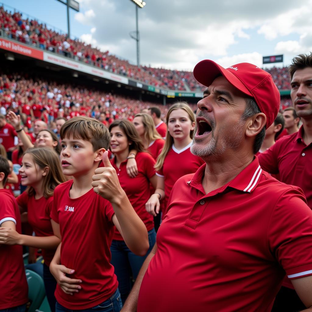 Generations of red fans come together to support their beloved team