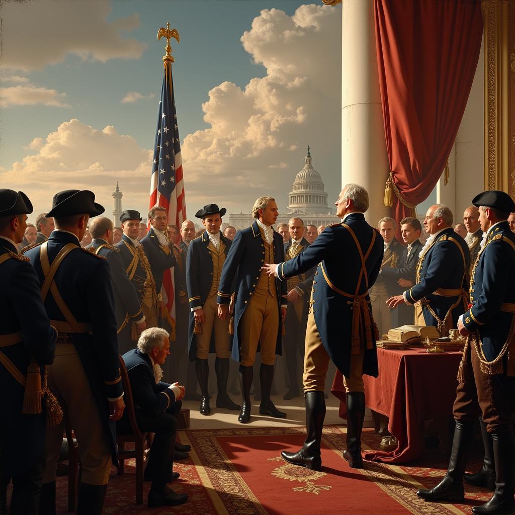 George Washington's first inauguration as President of the United States.