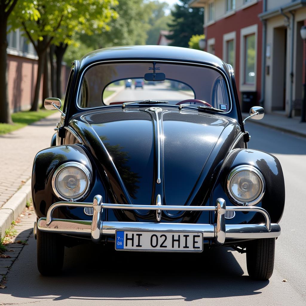 Vintage German car with classic license plate