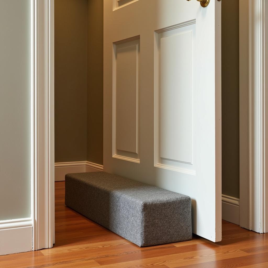 A giant foot door stop propping open a door