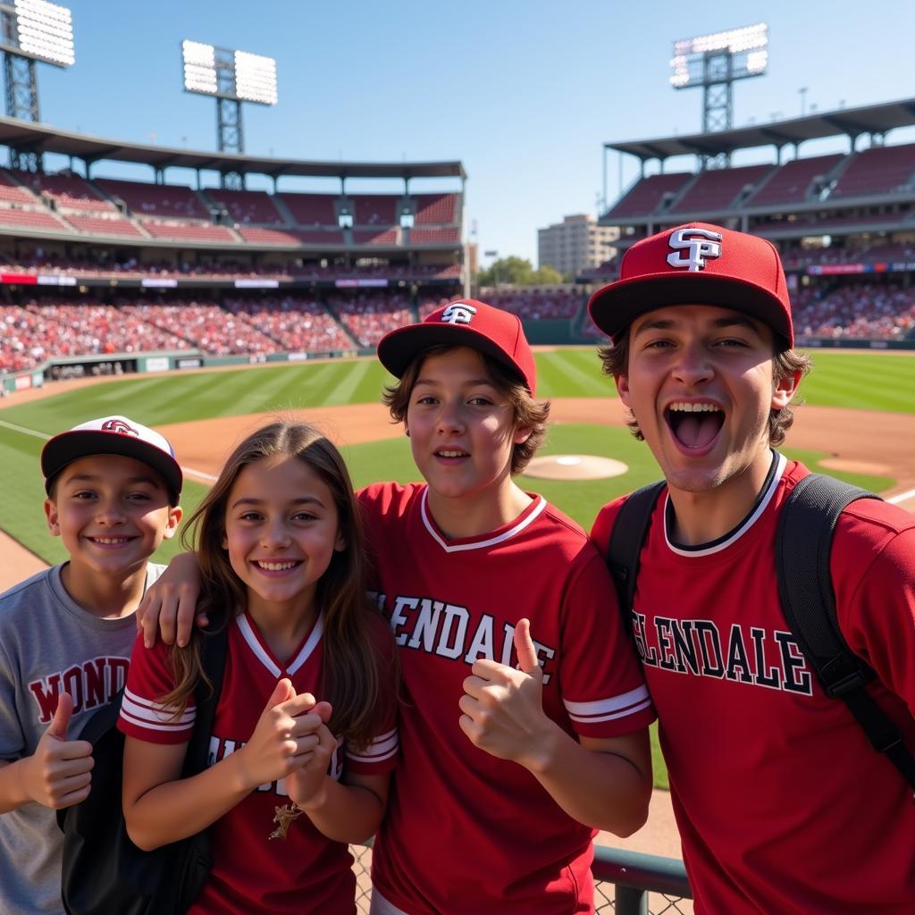 Glendale Baseball Fans Cheering