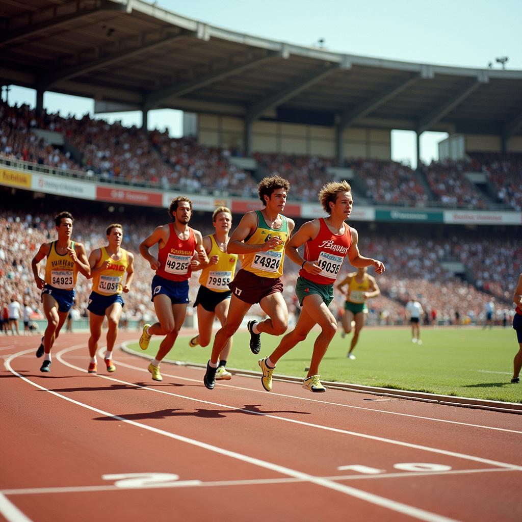 Athletes competing at the Golden Spikes Classic track meet