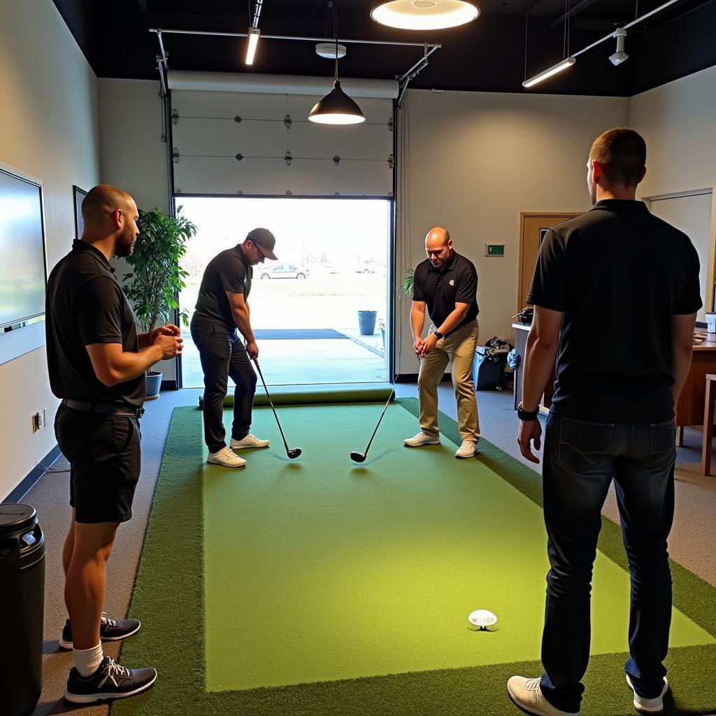 Attendees Participating in a Putting Clinic at the Expo