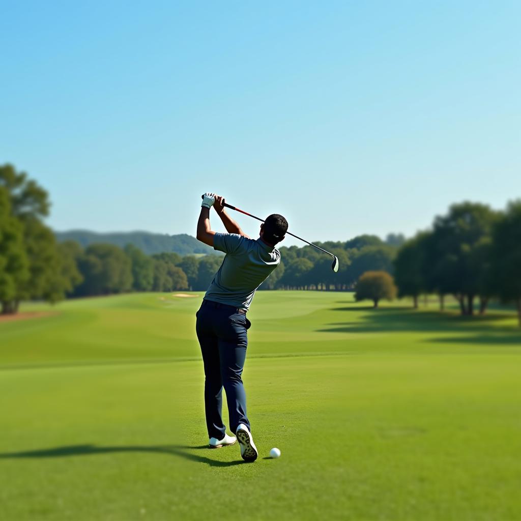 Golfer Teeing Off with Nike Driver