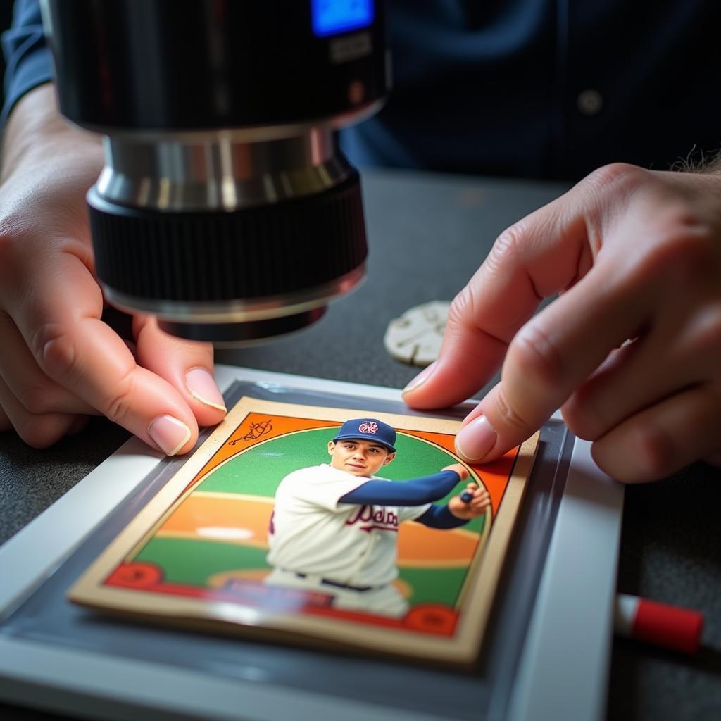 Grading Baseball Cards: A Close-Up of a Professional Grading Process