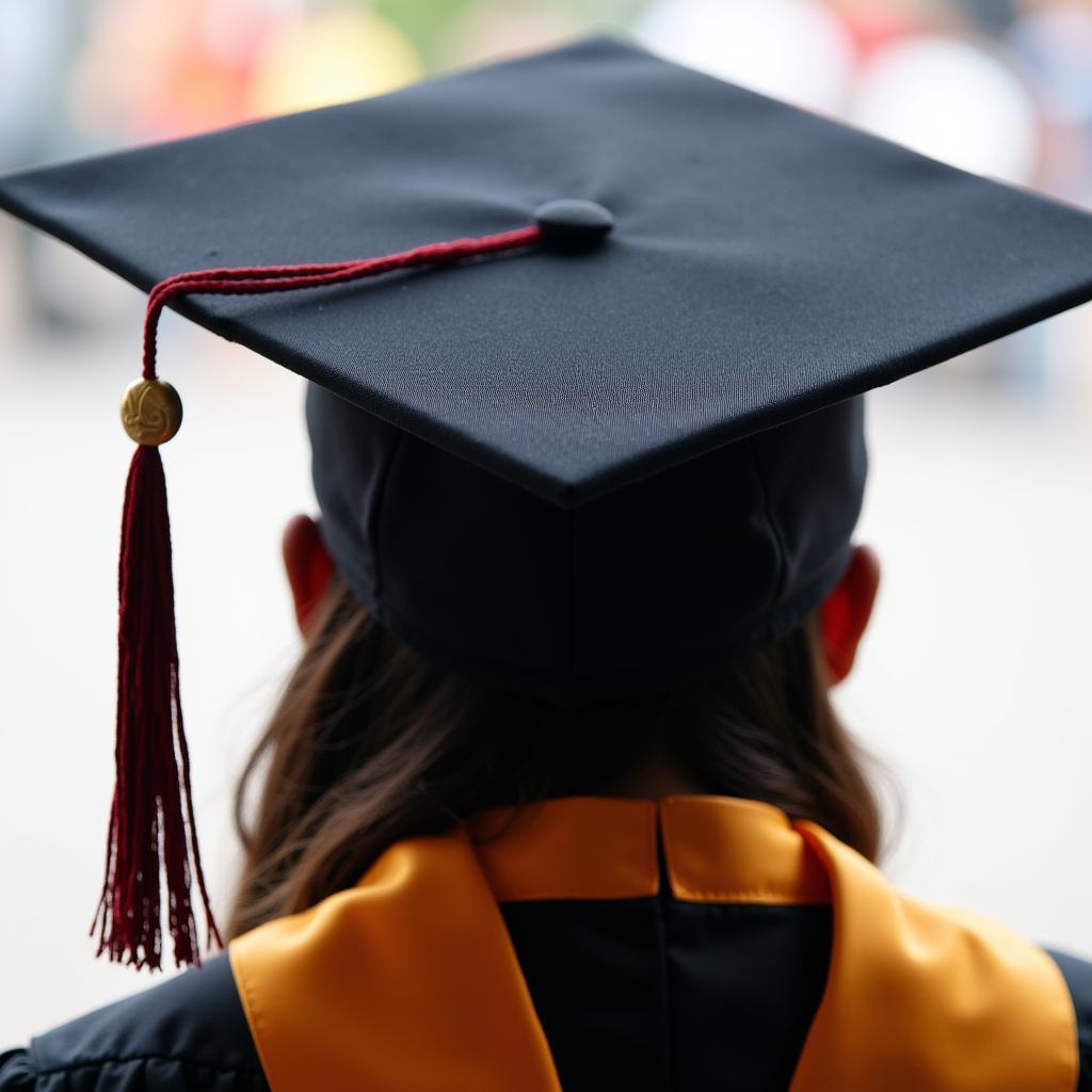 Graduation Cap Flag Placement