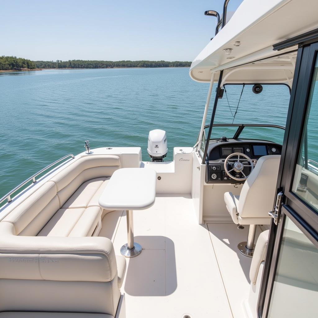 Interior view of a Grady White 226 showcasing its spacious layout and comfortable seating